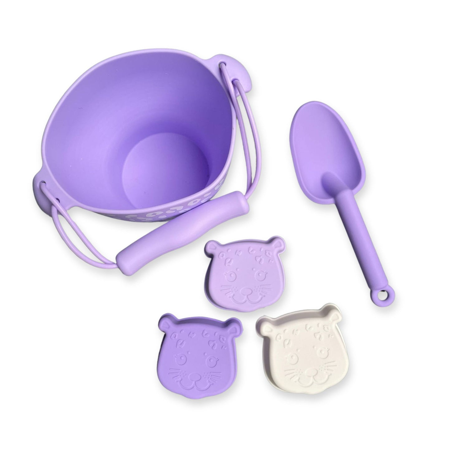 Lila Leopard Silicone Sand Bucket set by Swim Essentials