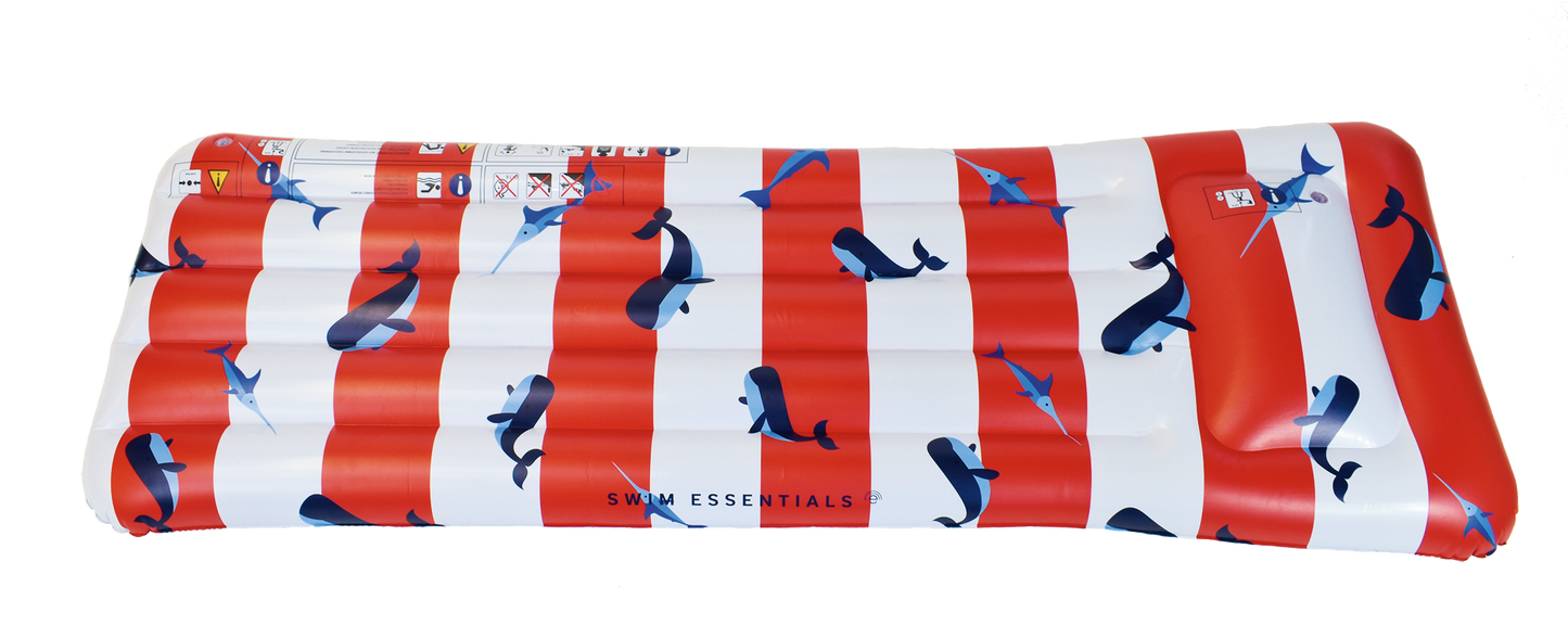 Red white Whale Lie on Luxe Version - By Swim Essentials
