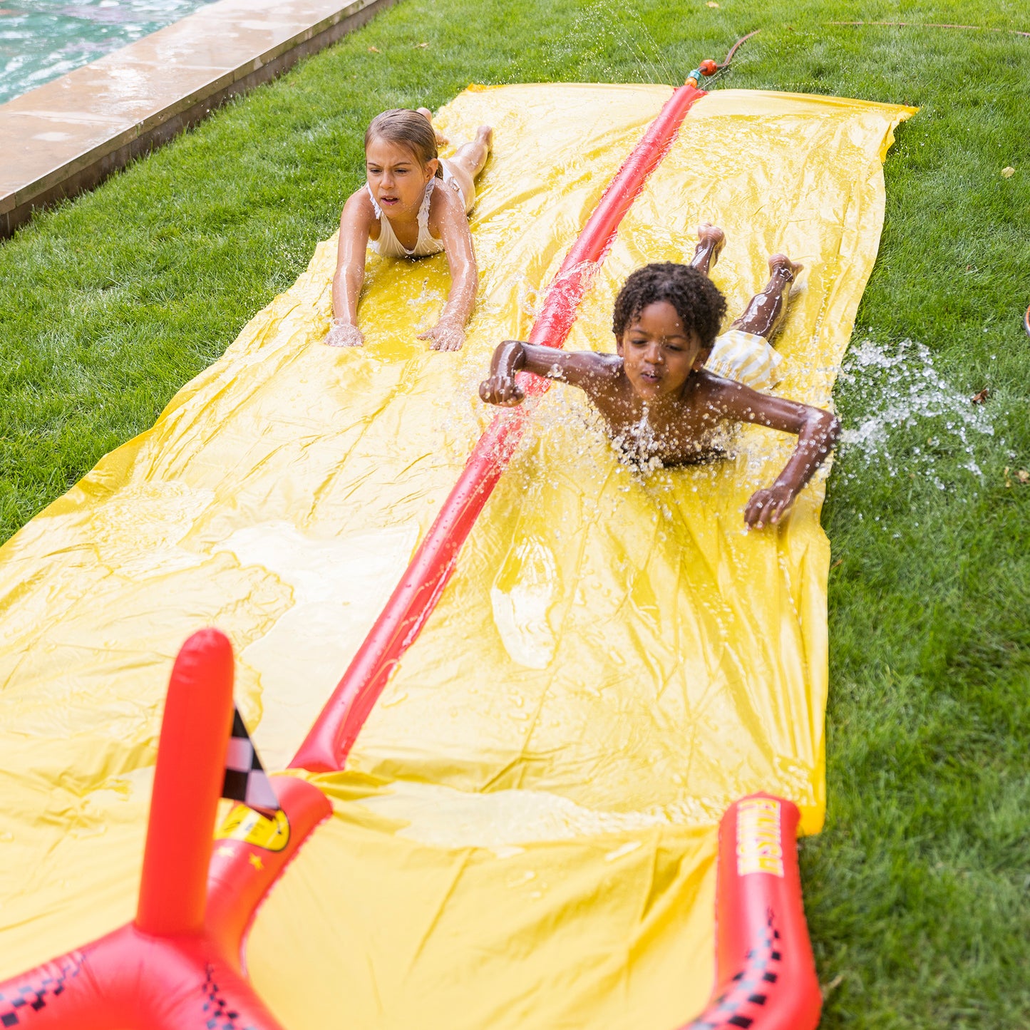 Double Waterslide RACING Sprinkler by Swim Essentials