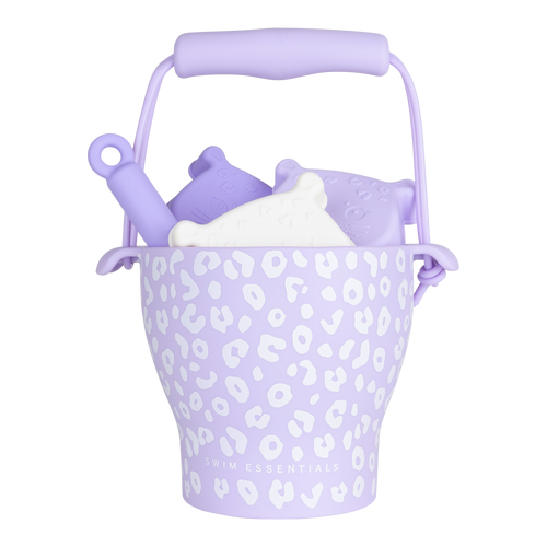 Lila Leopard Silicone set - Sand Bucket Set by Swim Essentials