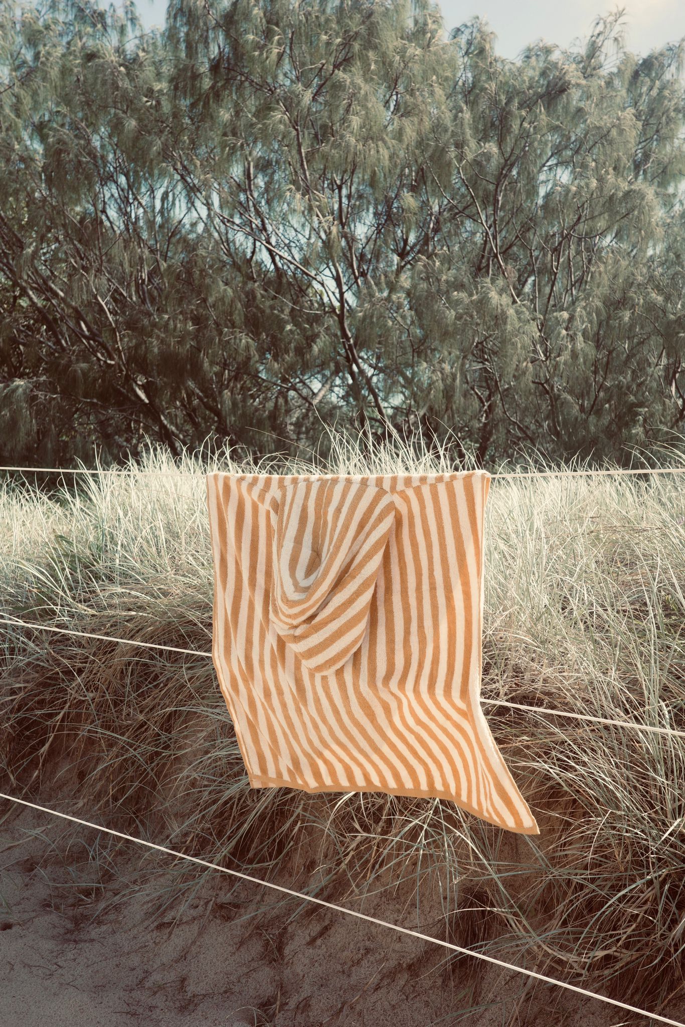 Yellow Striped Poncho by Swim Essentials
