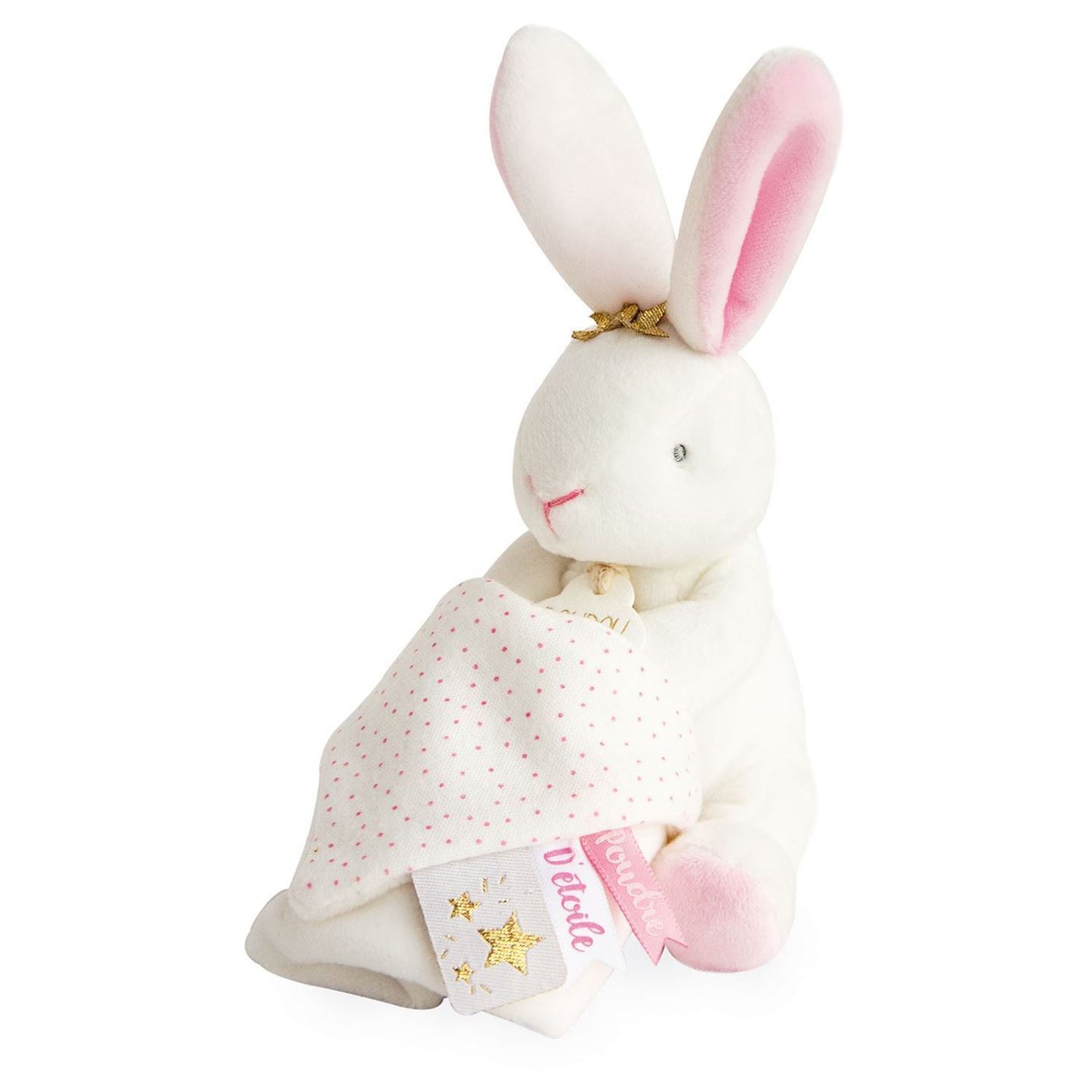 Star bunny comforting toy 10 cm pink by Doudou et Compagnie