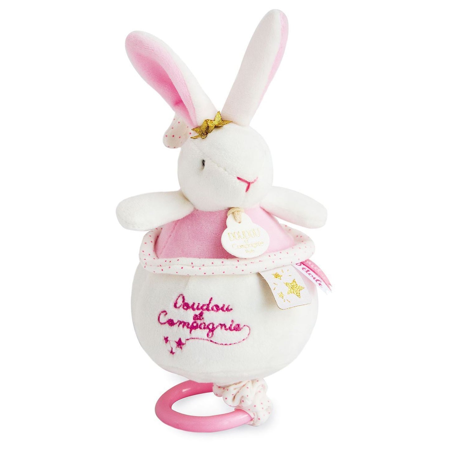 Star bunny music toy pink 14 cm by Doudou et Compagnie