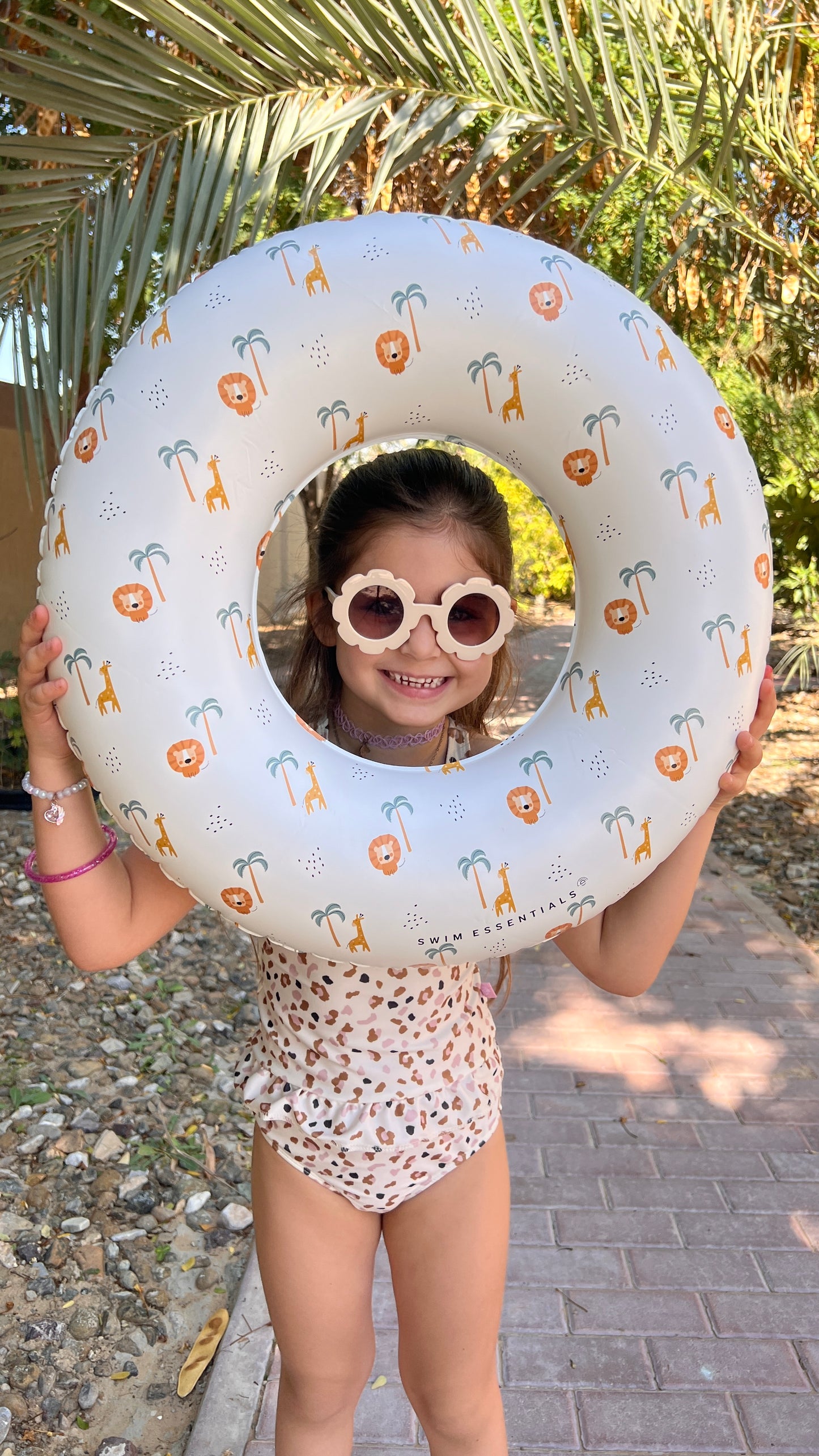 Jungle Printed Transparent Swimring 55 cm - By Swim Essentials