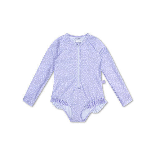 Lila leopard - Swimsuit Girls Long Sleeves by Swim Essentials