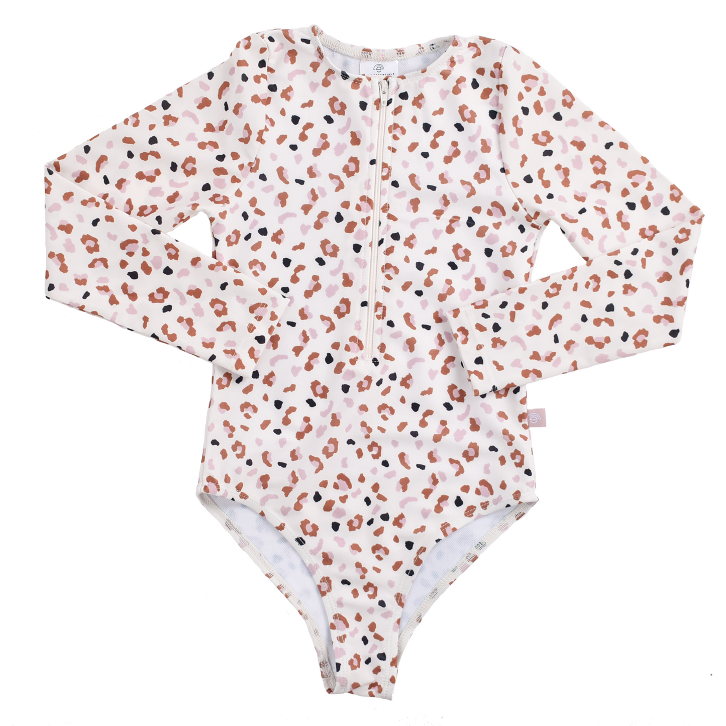 Khaki leopard print Swimsuit girl long sleeves by Swim Essentials