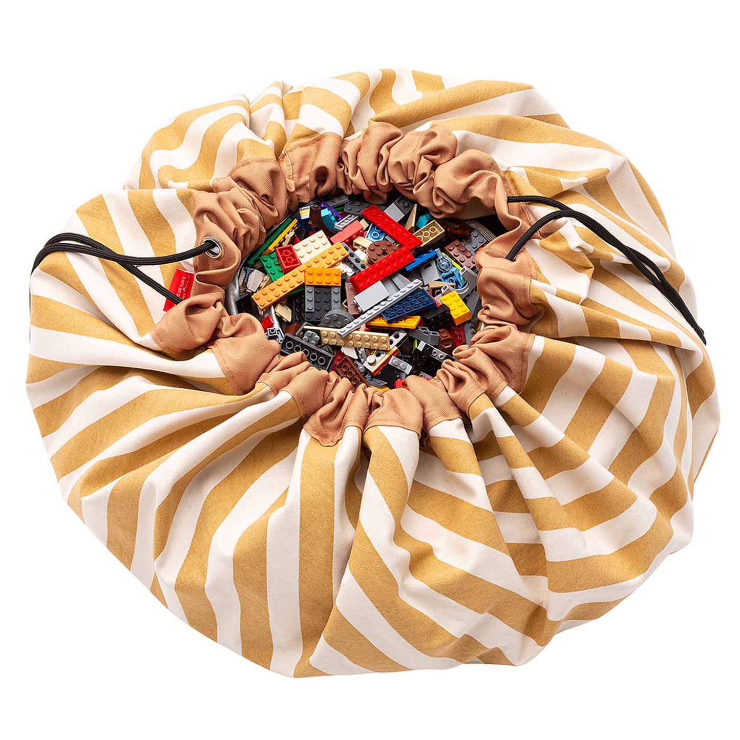 Playmat and Storage Bag – Mustard Stripes by Play and Go