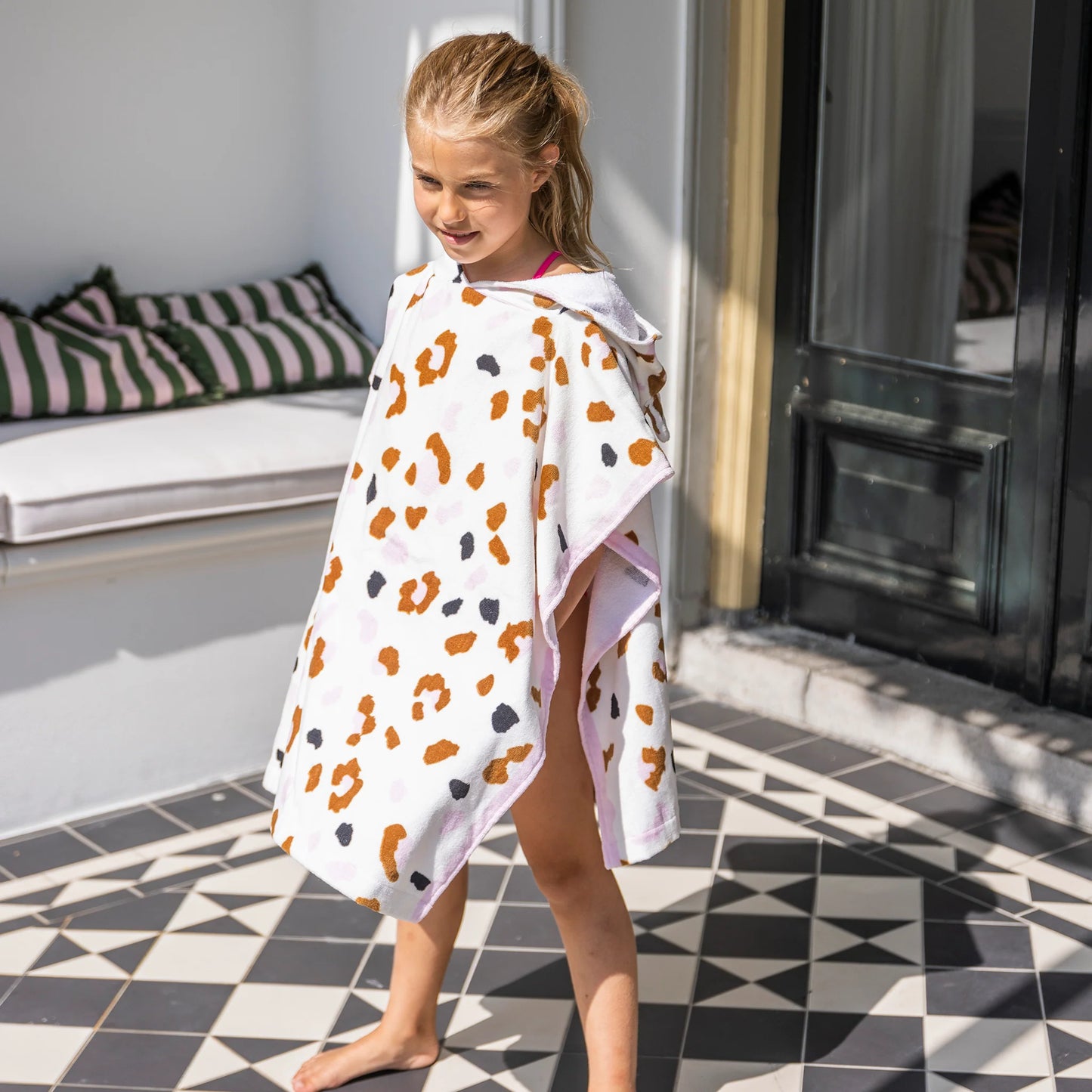 Khaki Panther Print Poncho 65 x 65 cm by Swim Essentials