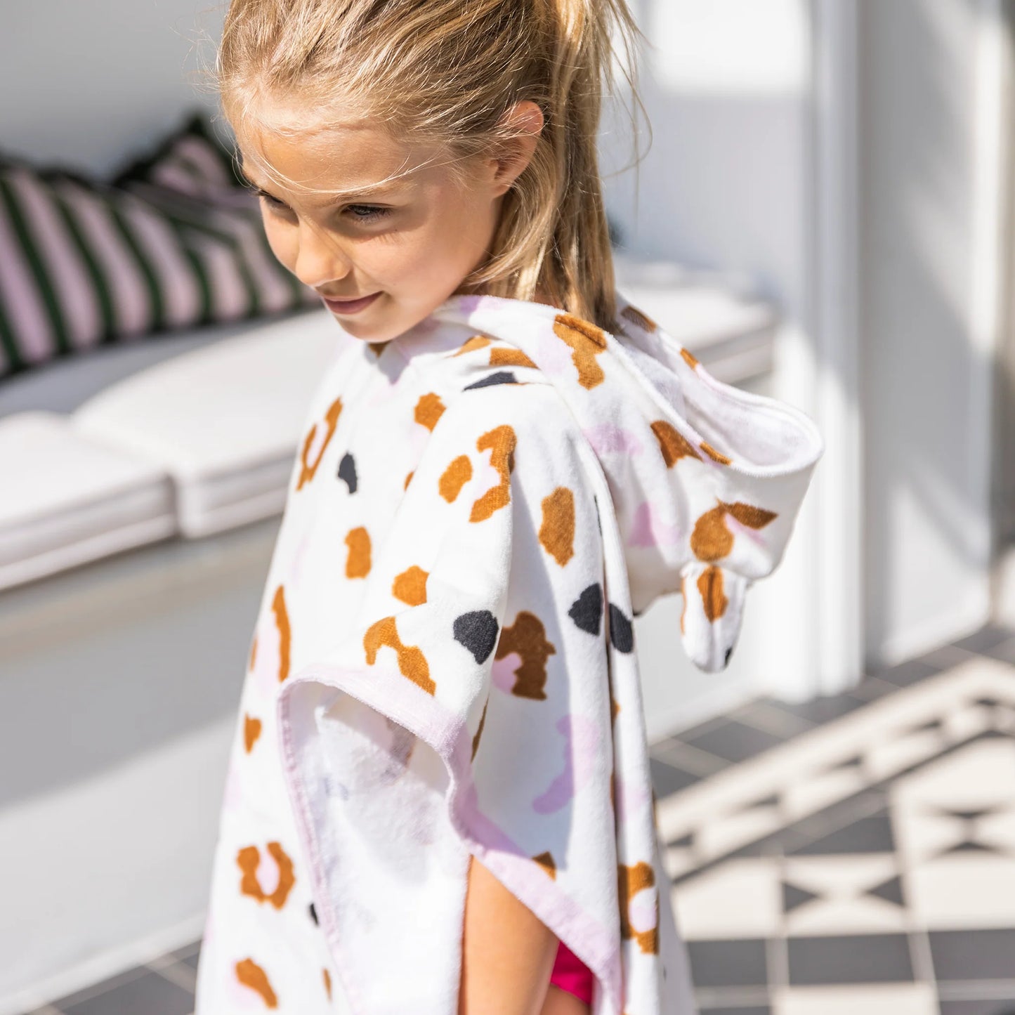 Khaki Panther Print Poncho 65 x 65 cm by Swim Essentials