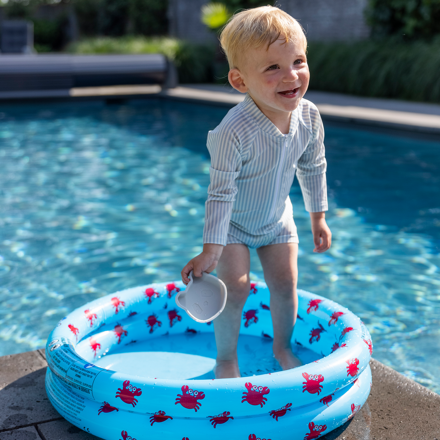 Blue White Striped Baby Swimsuit by Swim Essentials