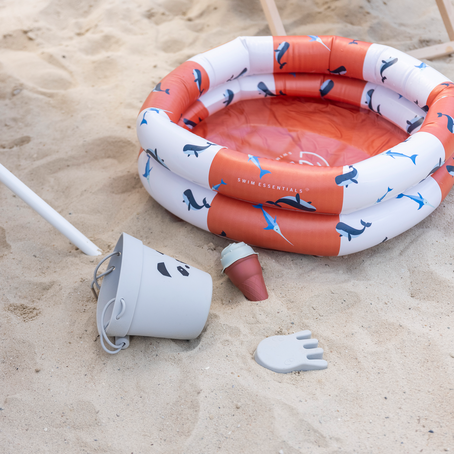 Red white Whale Printed Baby pool - 60 cm By Swim Essentials
