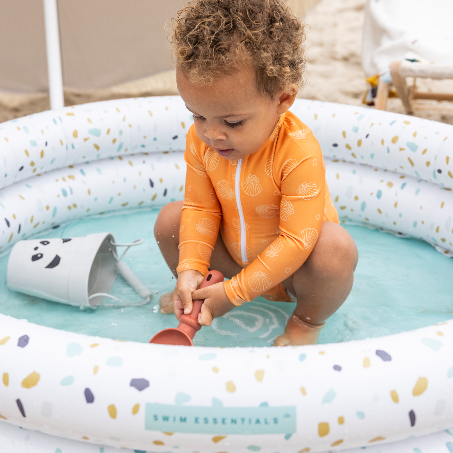 White Terrazzo Printed Children's pool 100cm By Swim Essentials