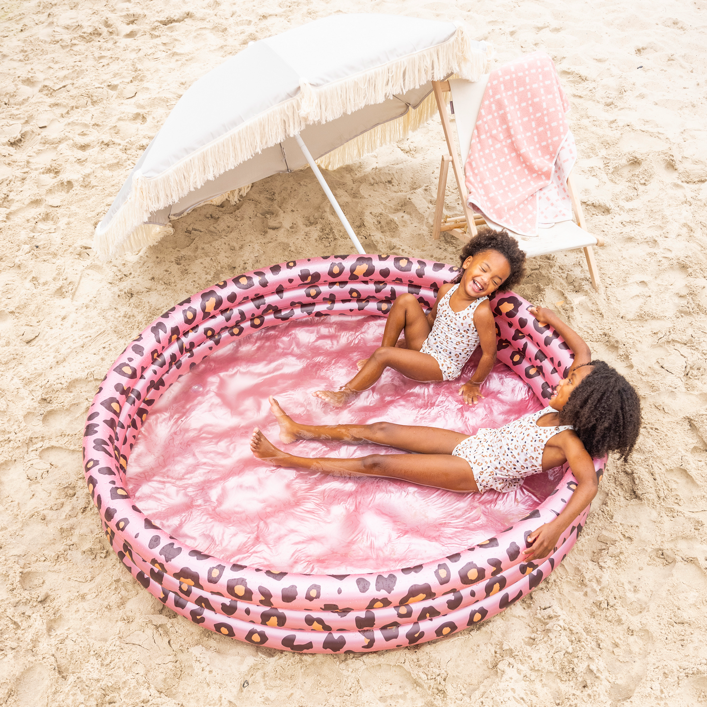 Rose Gold Leopard Printed Children's 150cm By Swim Essentials