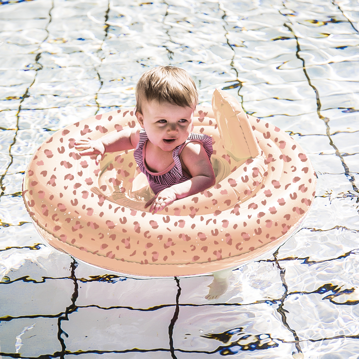 Pastel Pink Leopard Baby Float 0-1 year by Swim Essentials