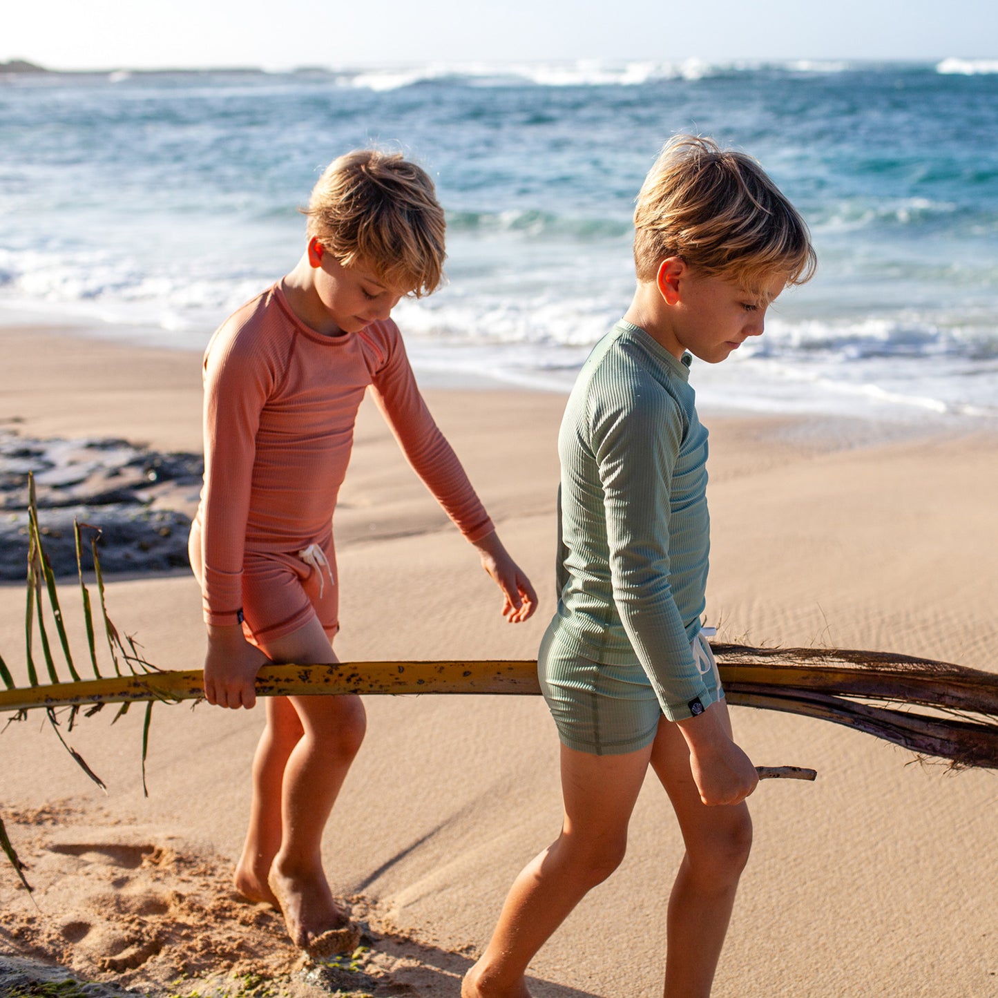 Clay Ribbed Tee by Beach & Bandits