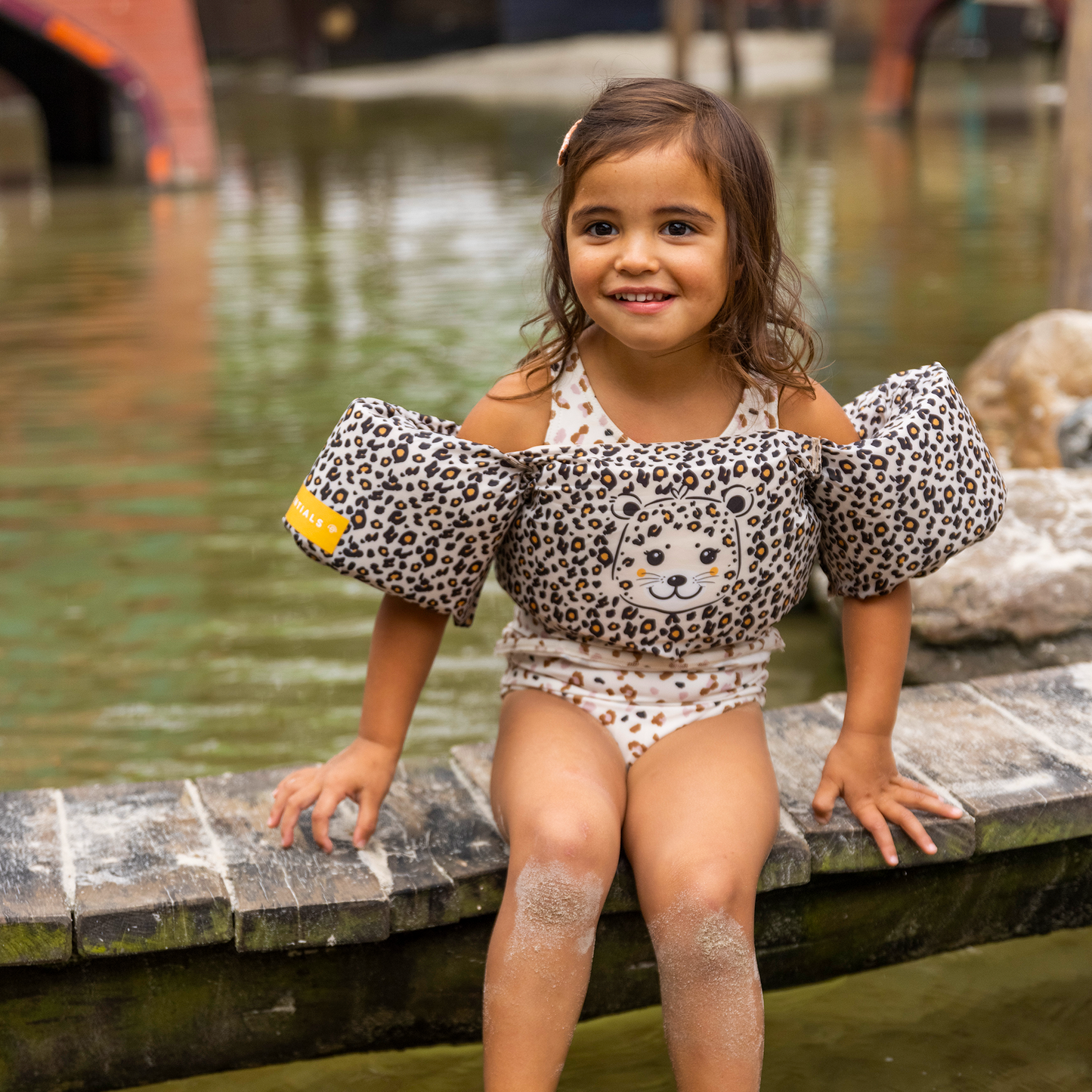 Beige Leopard Puddle Jumper 2-6 years by Swim Essentials