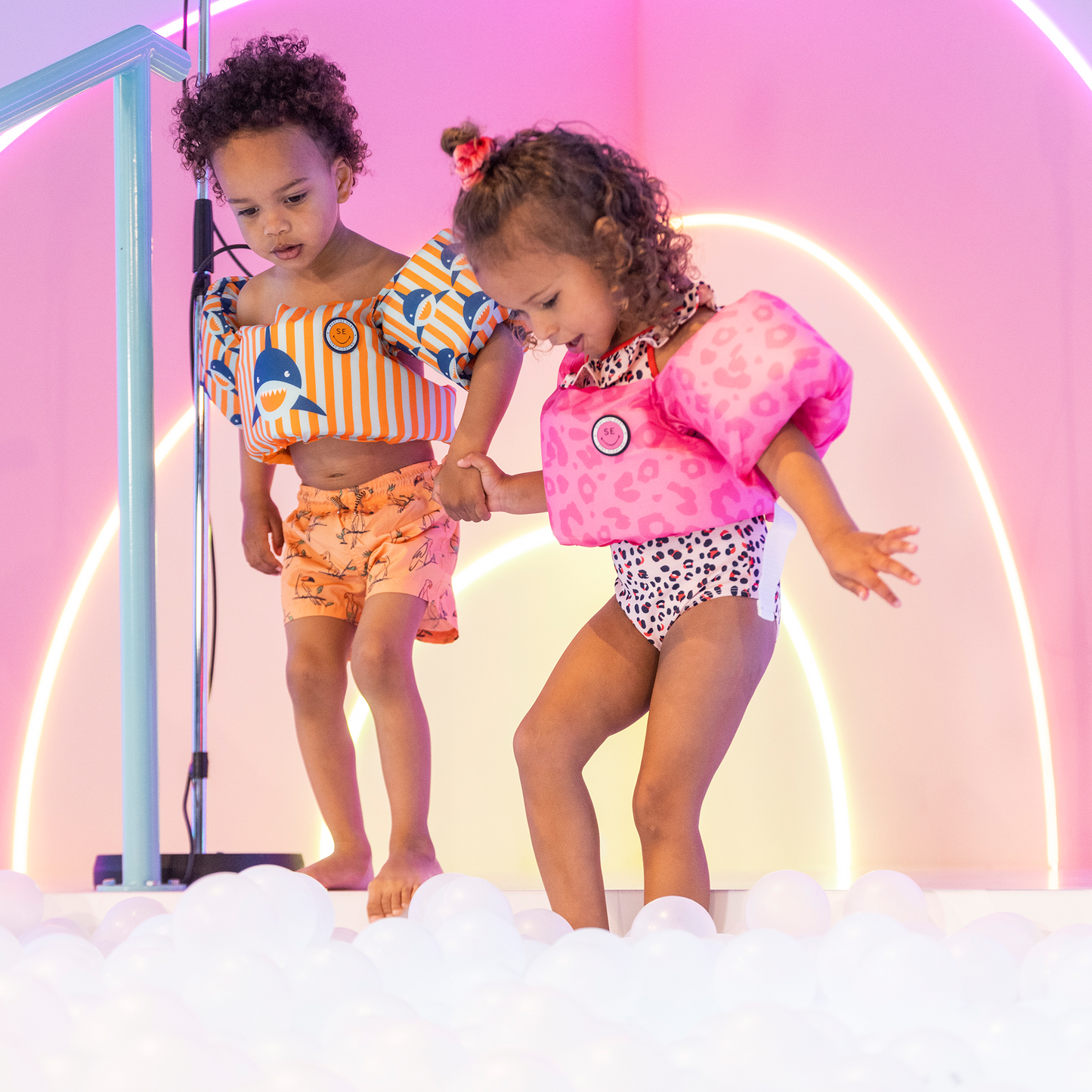 Neon Pink Leopard Puddle Jumper 2-6 years by Swim Essentials