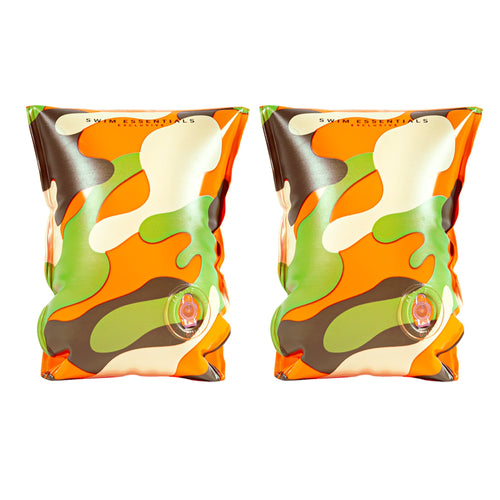 Orange Camouflage - Arm Bands - Kids by Swim Essentials