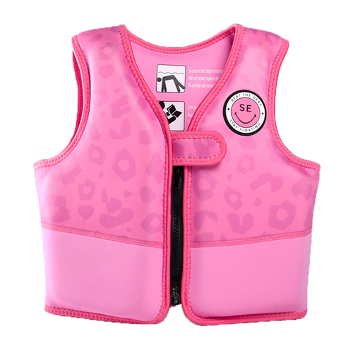 Neon Pink Leopard - Swim Vest - Kids by Swim Essentials