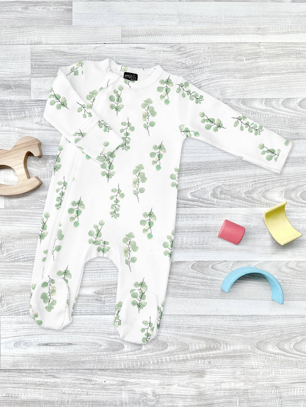 Sleepsuit sleep and Play Eucalyptus by MJÖLK