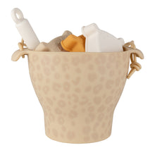 Load image into Gallery viewer, Beige Leopard Silicone Sand Bucket set by Swim Essentials
