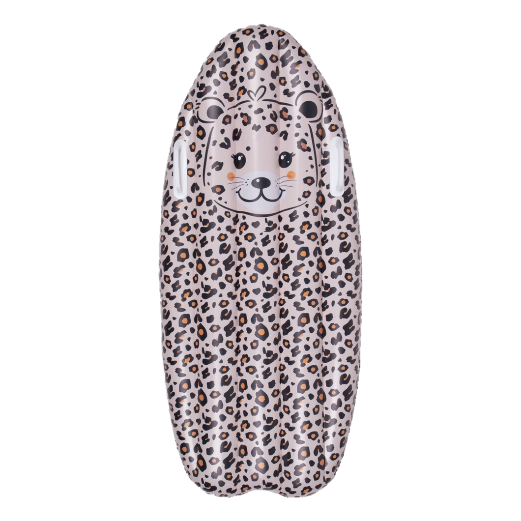 Beige Leopard Luxe inflatable Surfboard 120 cm with handles - By Swim Essentials