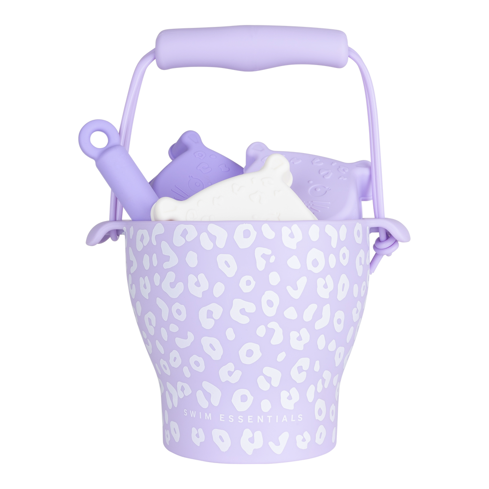 Lila Leopard Silicone set - Sand Bucket Set by Swim Essentials