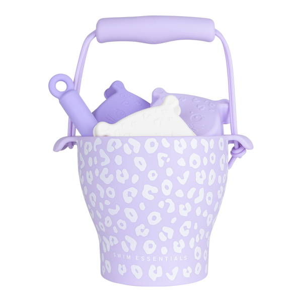 Lila Leopard Silicone set - Sand Bucket Set by Swim Essentials