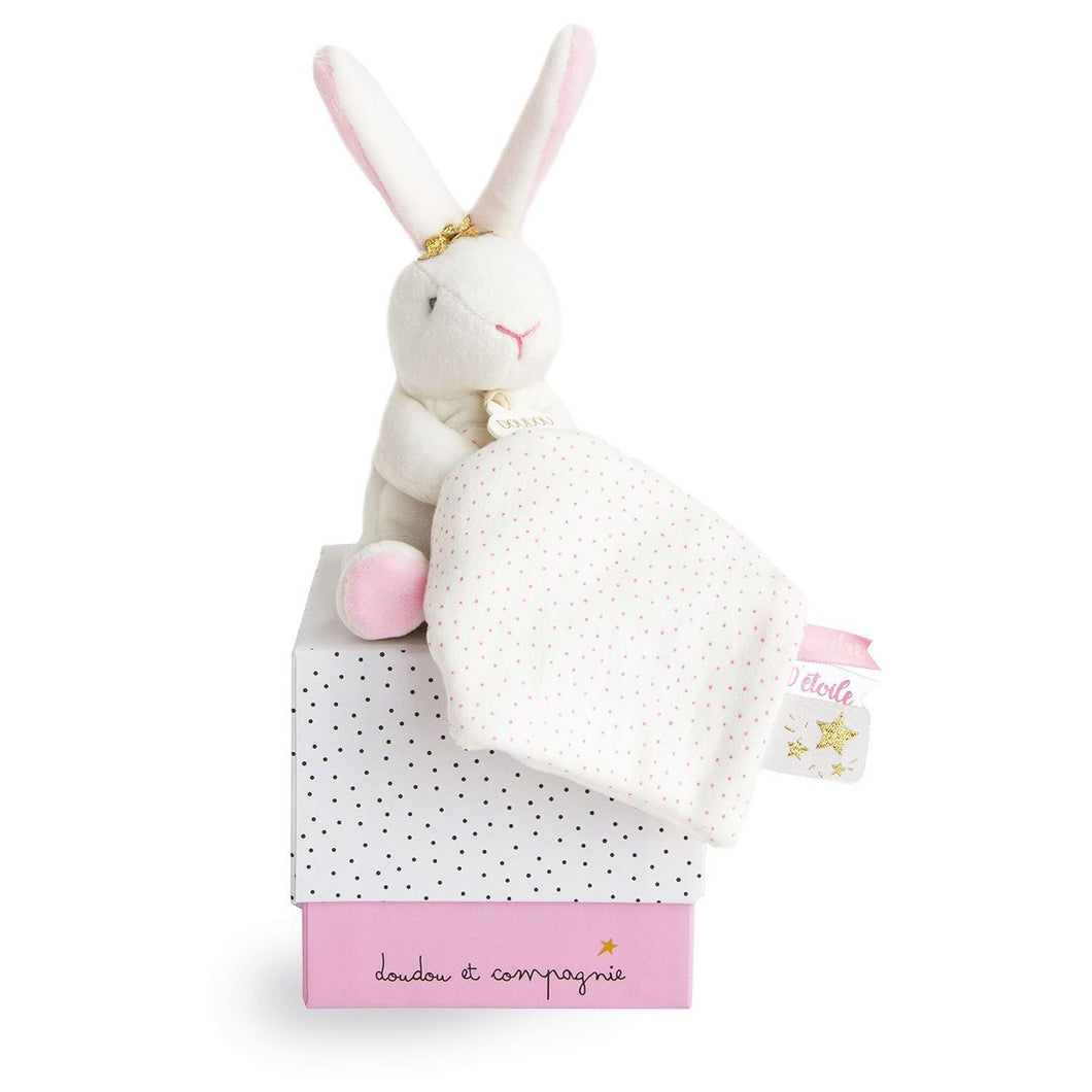 Star bunny comforting toy 10 cm pink by Doudou et Compagnie