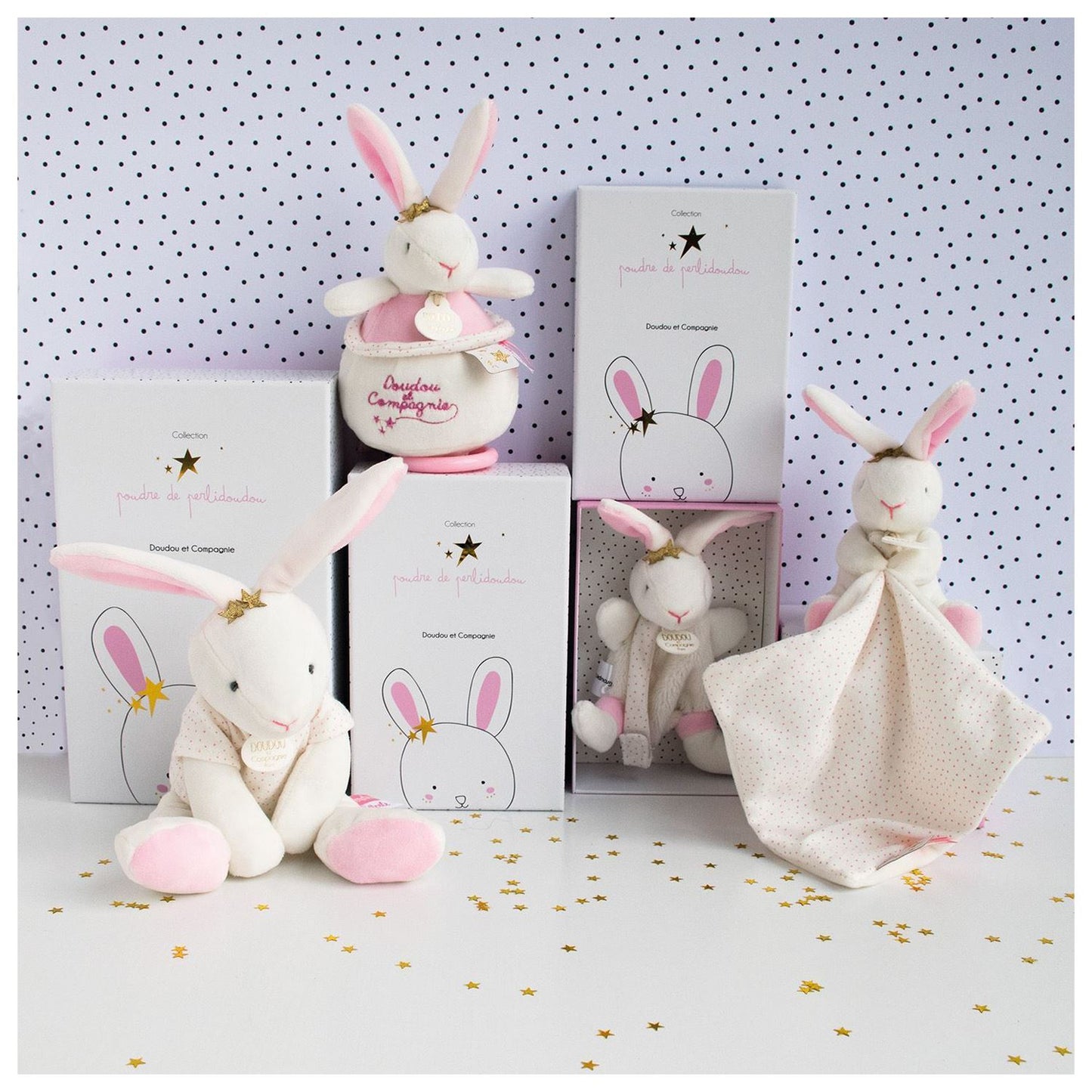 Star bunny  25 cm pink by Doudou et Compagnie