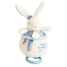Load image into Gallery viewer, Sailor bunny music toy blue 14 cm by Doudou et Compagnie
