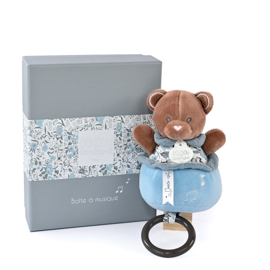 Bohemian collection - Bear musical toy  20 cm by Doudou et Compagnie