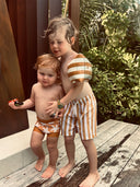 Yellow Striped - Swim Shorts by Swim Essentials
