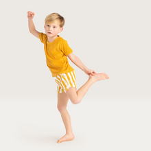 Load image into Gallery viewer, Yellow Striped Swim Shorts by Swim Essentials
