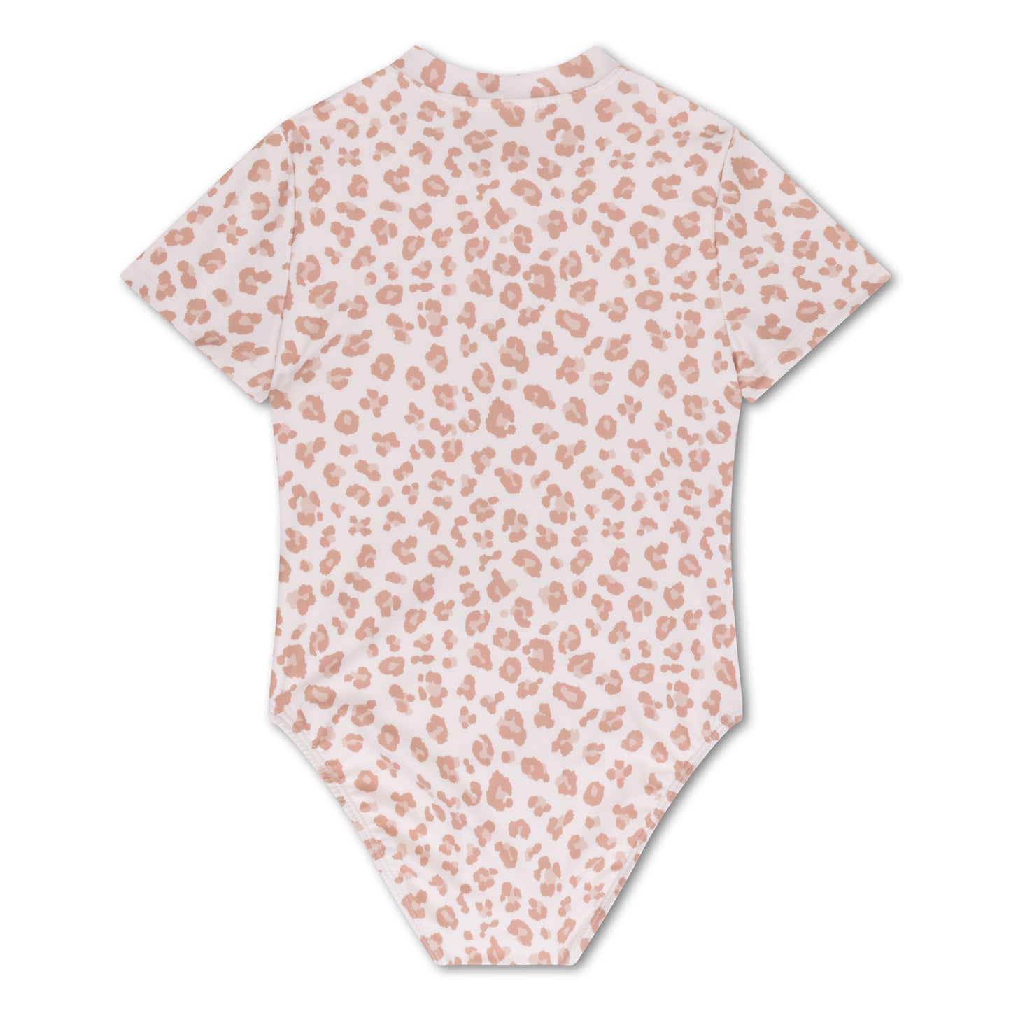 Beige Leopard Swimsuit girl short sleeves by Swim Essentials