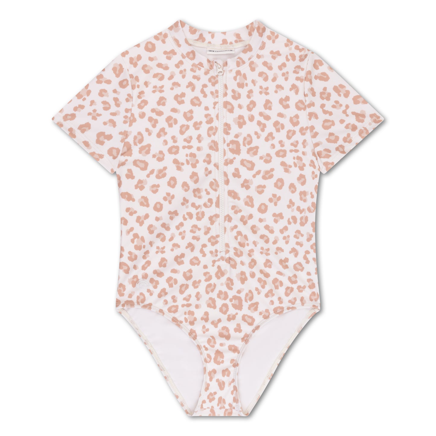 Beige Leopard Swimsuit girl short sleeves by Swim Essentials