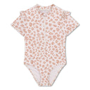 Beige Leopard - Swimsuit Girls Short Sleeves by Swim Essentials