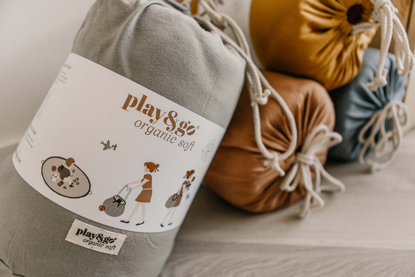 Organic Soft Baby Play Mat and Storage Bag – Tawny Brown by Play and Go