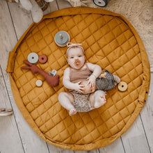 Load image into Gallery viewer, Organic Soft Baby Play Mat and Storage Bag – Mustard Chai Tea by Play and Go
