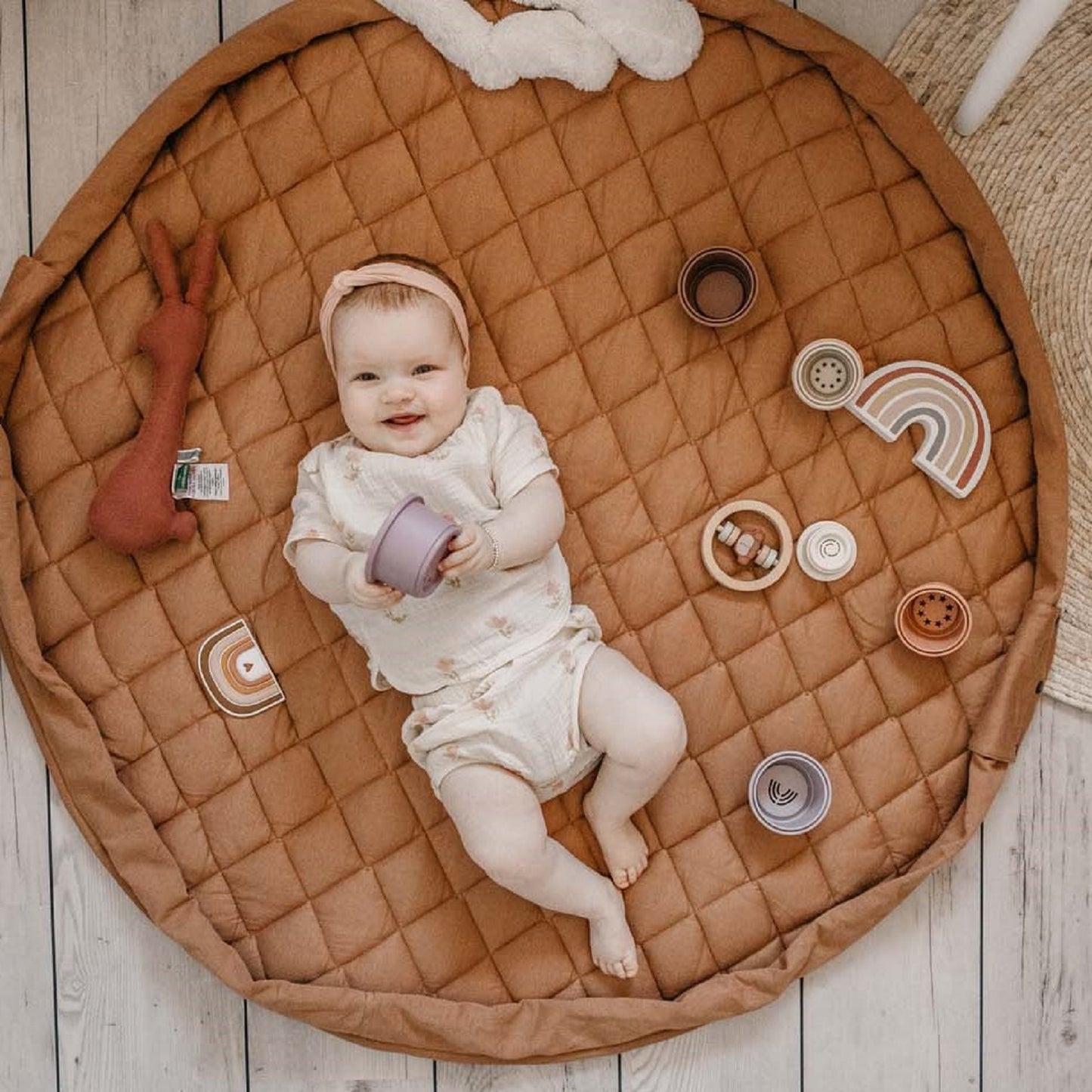 Organic Soft Baby Play Mat and Storage Bag – Tawny Brown by Play and Go