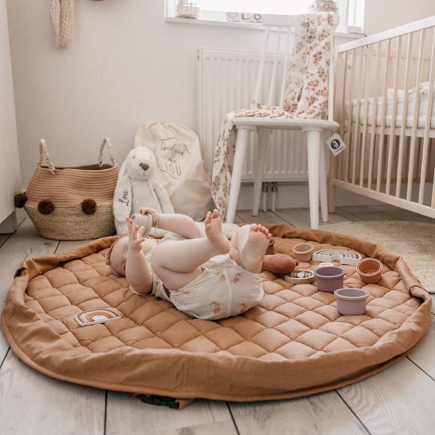 Organic Soft Baby Play Mat and Storage Bag – Tawny Brown by Play and Go