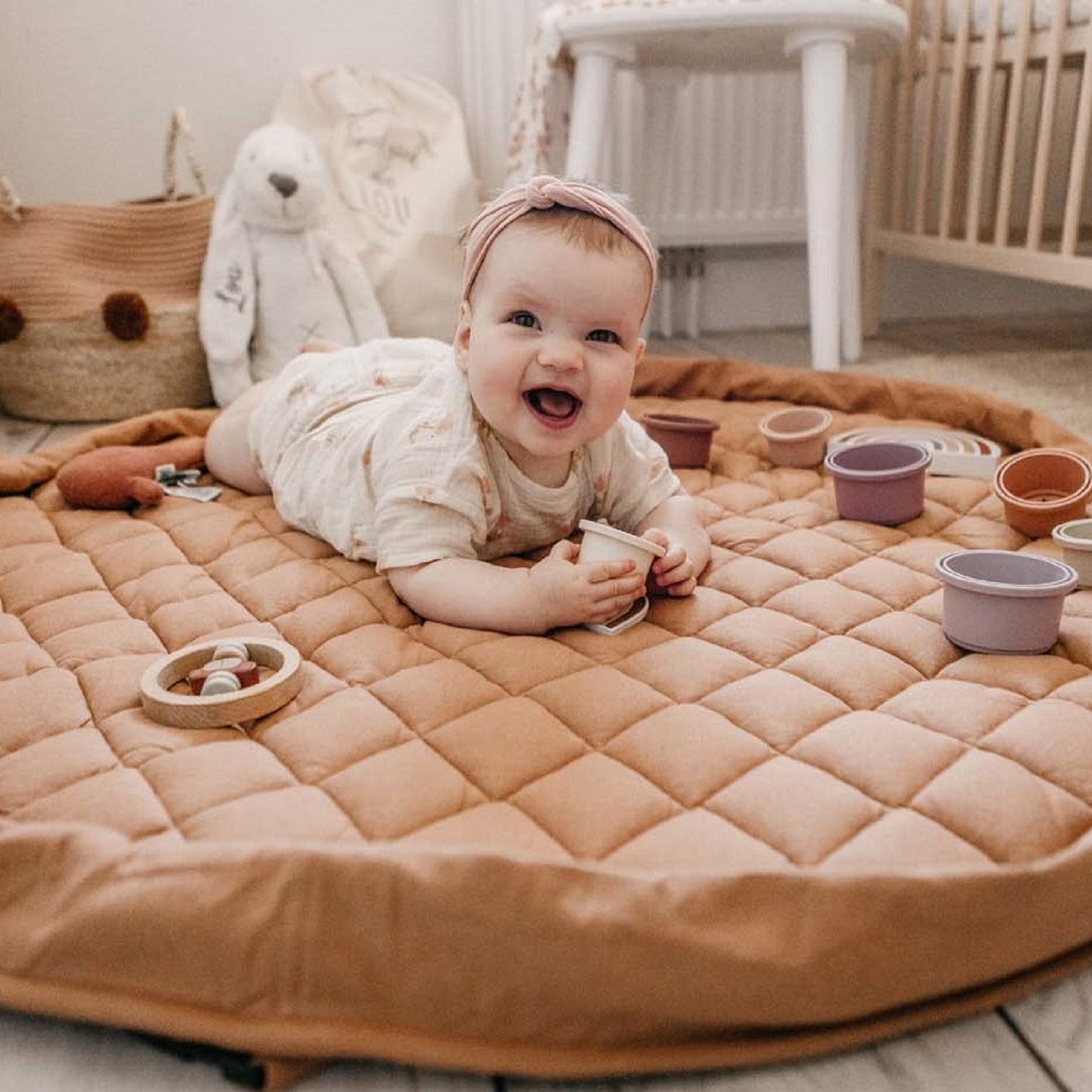 Organic Soft Baby Play Mat and Storage Bag – Tawny Brown by Play and Go