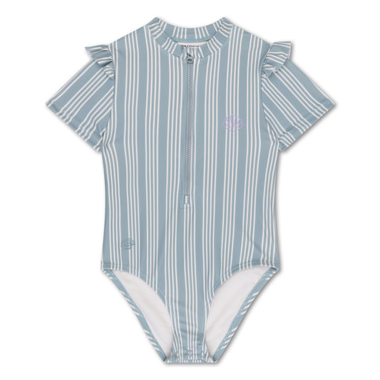 Resort stripe Swimsuit girl short sleeves by Swim Essentials