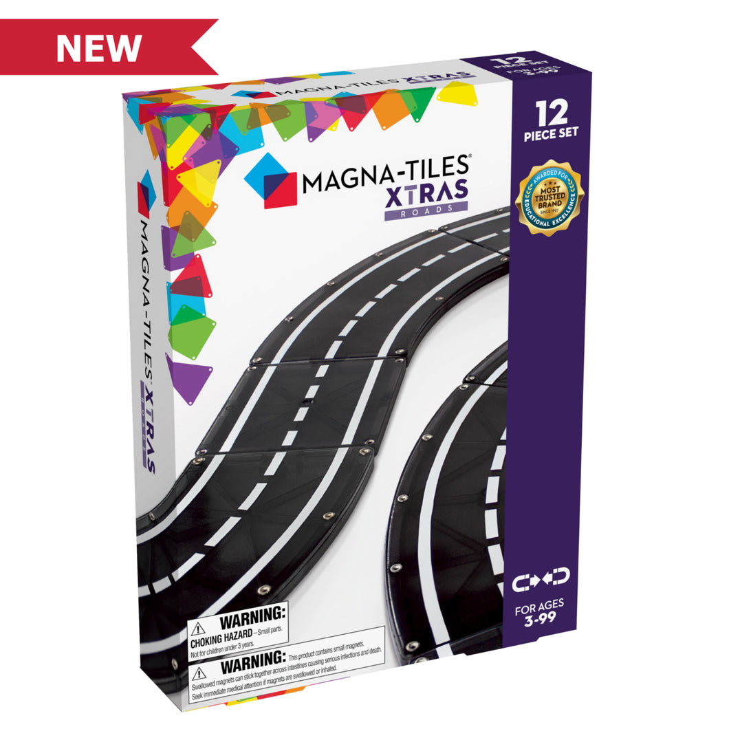 XTRAS: Roads 12-Piece Set by Magna-tiles