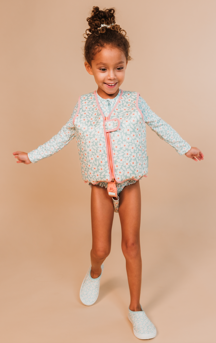 Florish Green Swimsuit girl long sleeves by Swim Essentials