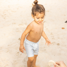 Load image into Gallery viewer, Light blue striped swim shorts by Swim Essentials
