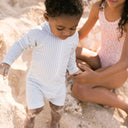 Blue White Striped - Baby Swimsuit by Swim Essentials