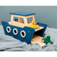 Load image into Gallery viewer, Wooden Ferry Boat - Blue by Trixie
