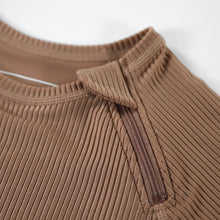 Load image into Gallery viewer, TROPICOOL SS24 - CHOCOLATE RIBBED Long Sleeve Swim Tee
