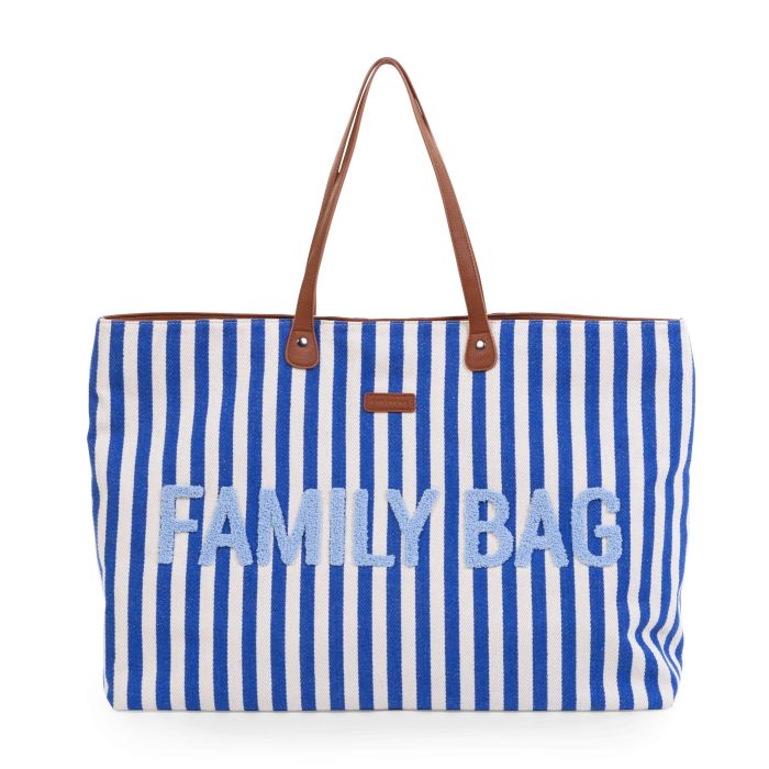 Family Bag Electric stripes blue/ light blue by Childhome